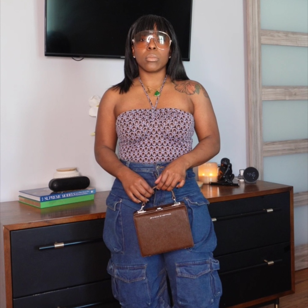 Zara Retro Mod Halter Top Bodysuit Size M